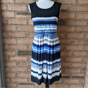 Sandra Darren striped sleeveless midi dress